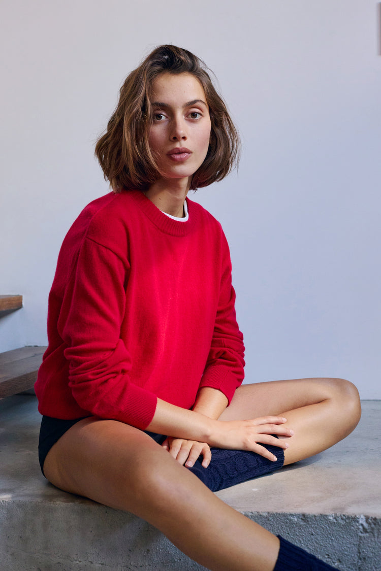 Philippine in cashmere donna - Vista 4 - rosso velluto - Mahogany