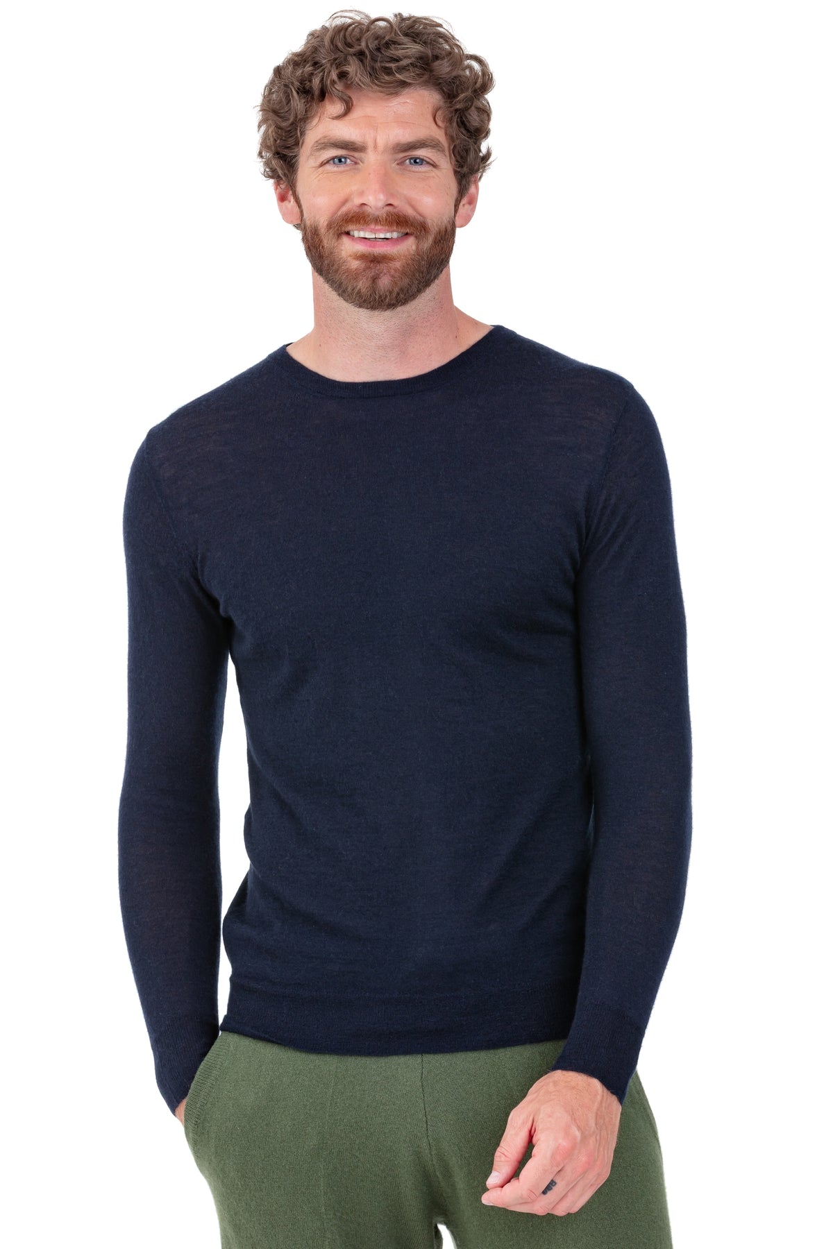 Pier in piuma di cashmere uomo - blu marino - Mahogany