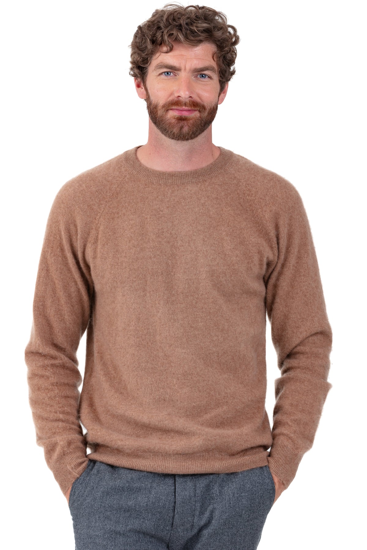 Prince in cocoon cashmere uomo - camel - Mahogany