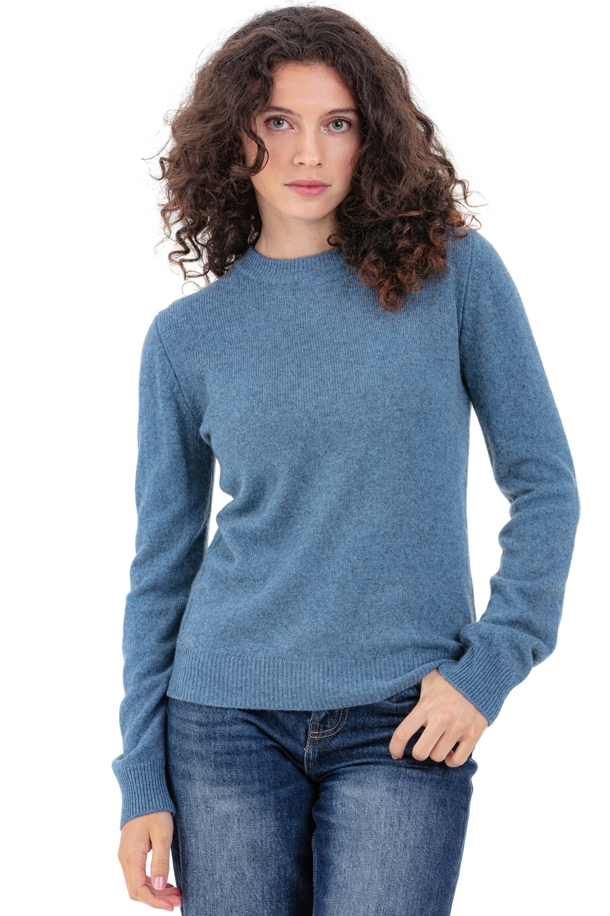 Maglione in yak, 100% Yak, donna, girocollo, taglio dritto, maniche lunghe, fine, , Mahogany