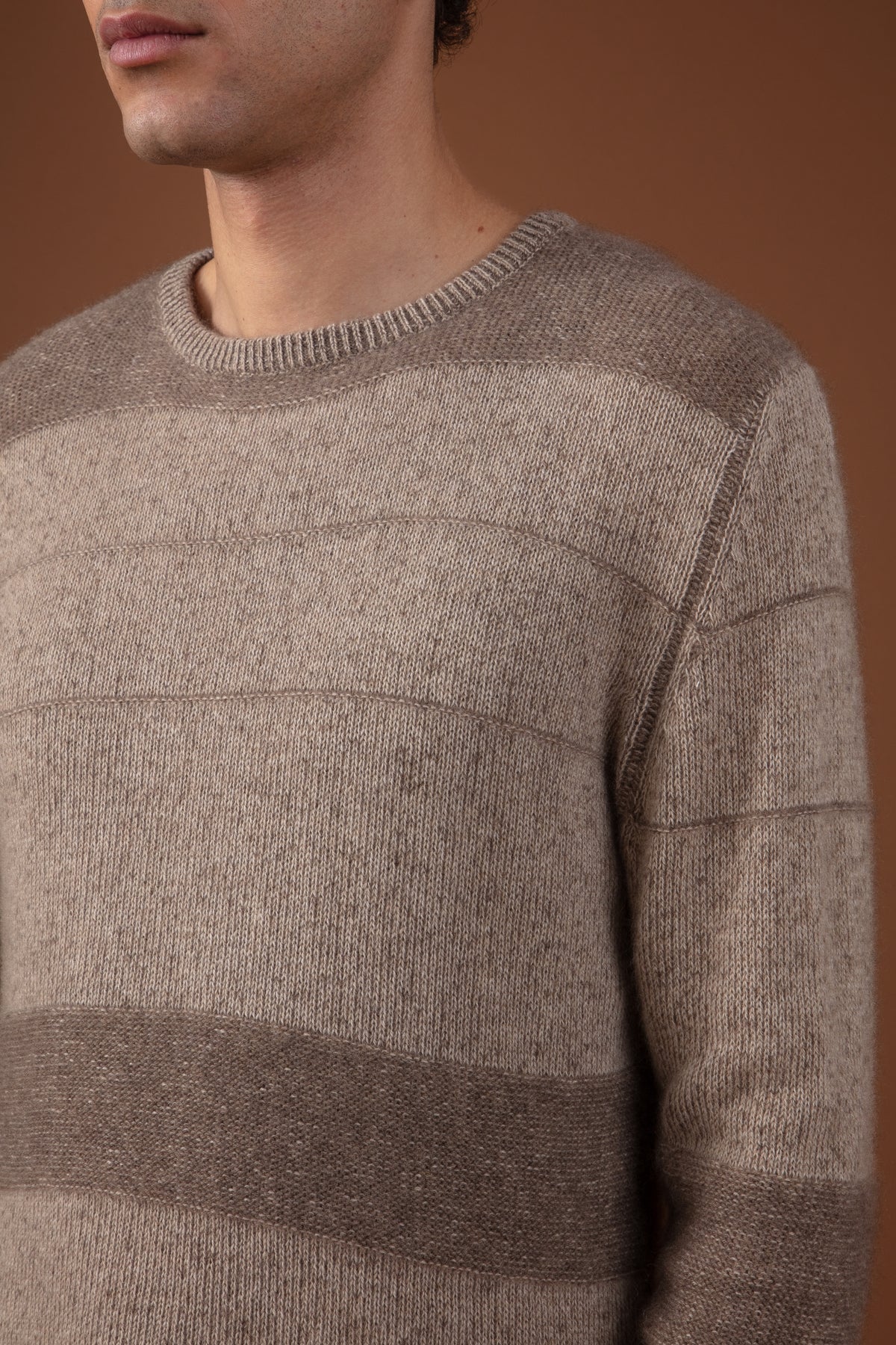 Racine in cashmere uomo - Vista 2 - natural stone / natural brown - Mahogany
