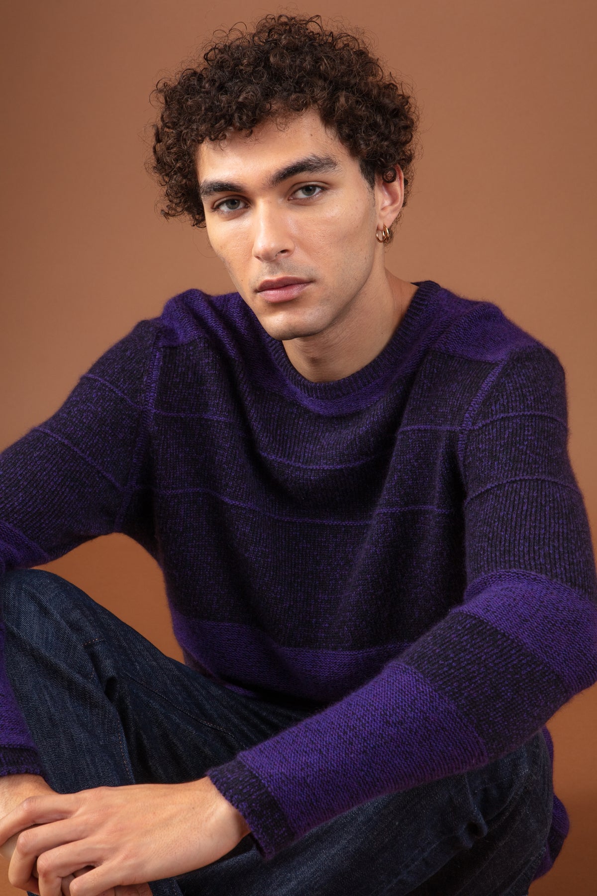 Racine in cashmere uomo - noir / majesty - Mahogany