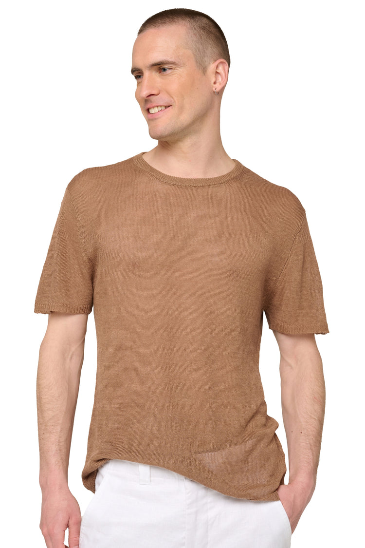 Rayan in lino uomo - nutmeg - Mahogany