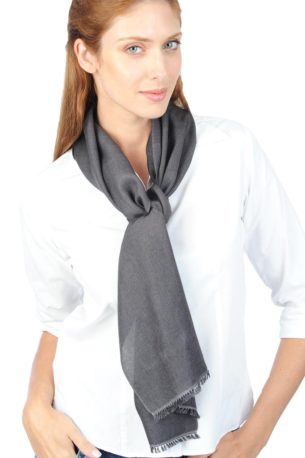 Scarva in cashmere e seta donna - carbon - Mahogany
