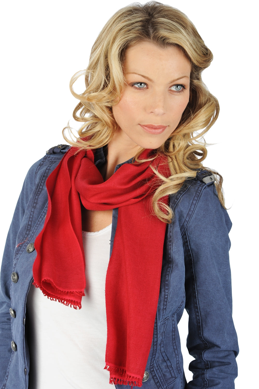 Scarva in cashmere e seta donna - ciliegia - Mahogany