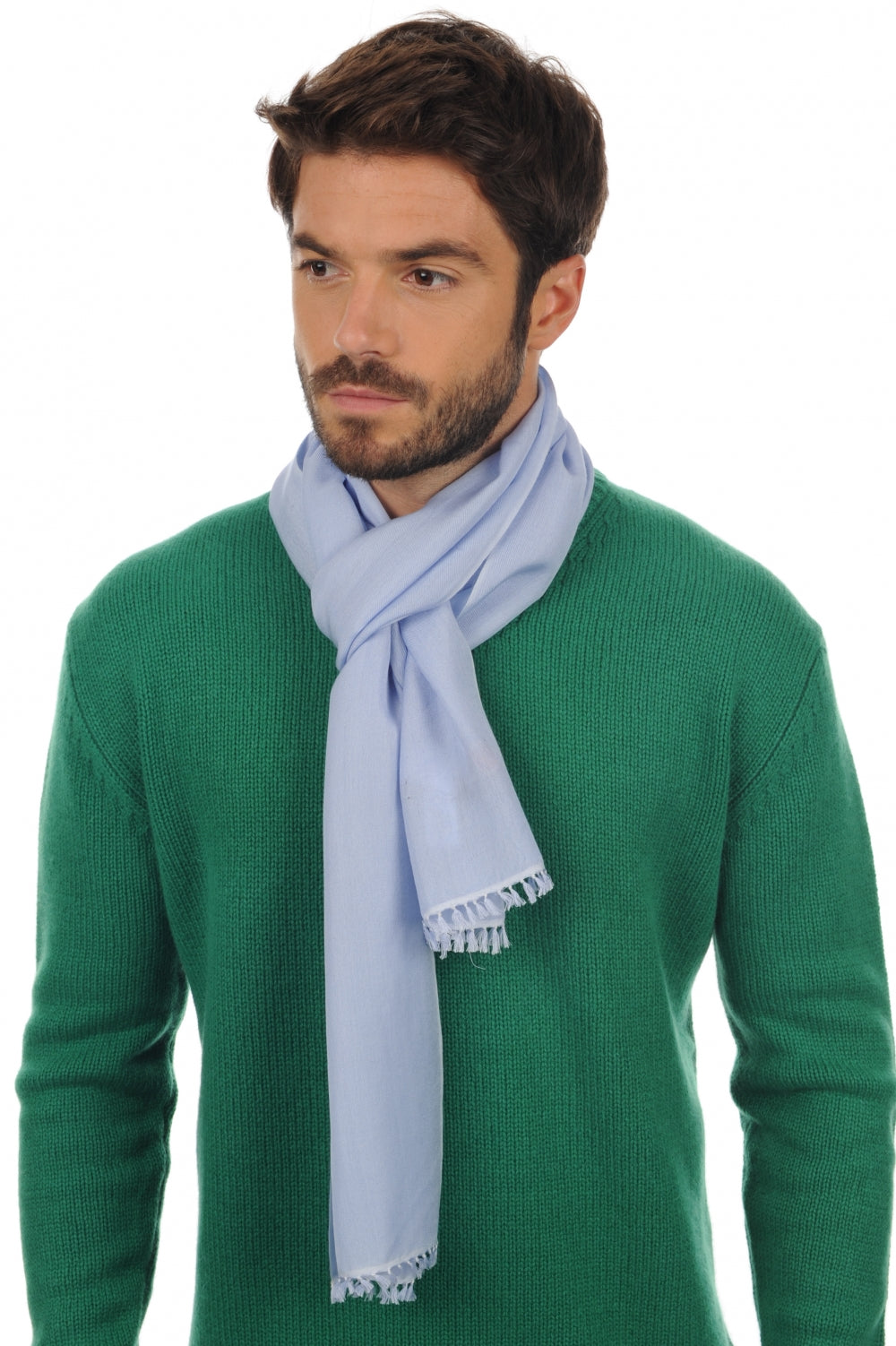 Scarva in cashmere e seta donna - cielo blu - Mahogany