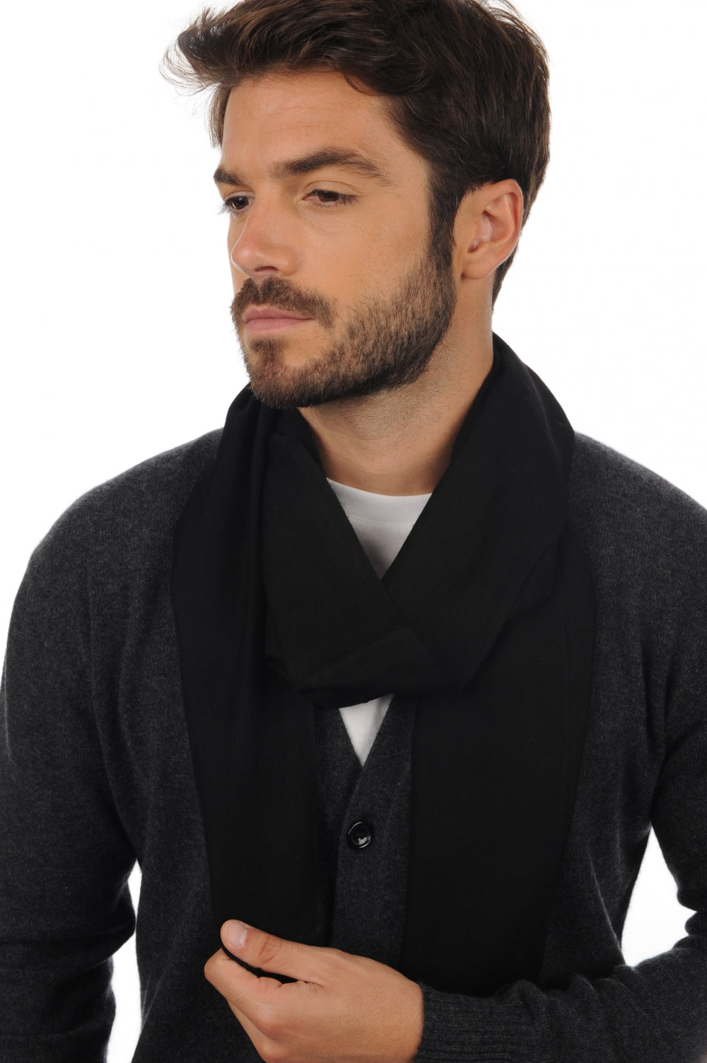 Scarva in cashmere e seta donna - nero - Mahogany