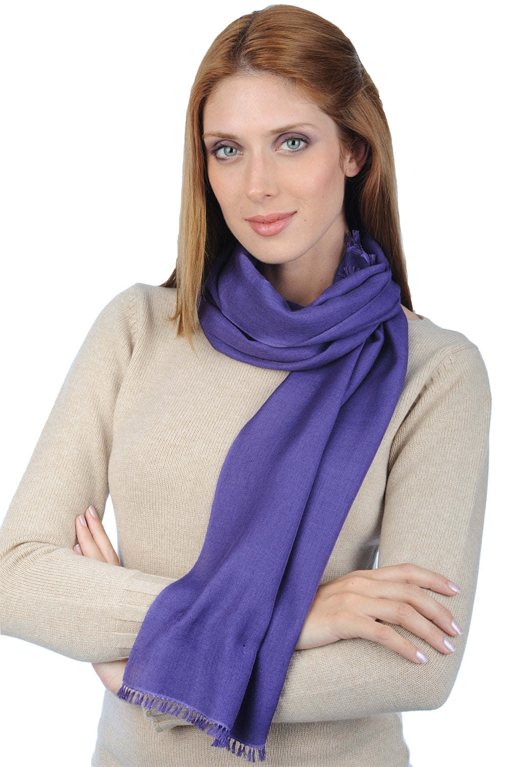 Scarva in cashmere e seta donna - viola passione - Mahogany