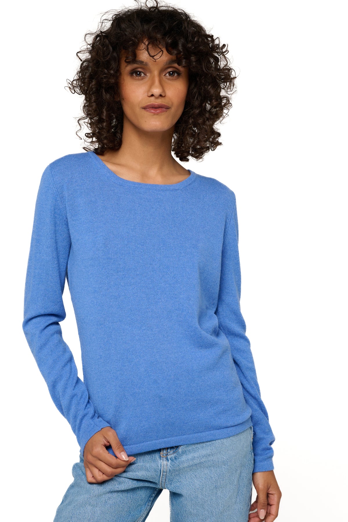 Solange in cashmere donna - blu melange - Mahogany