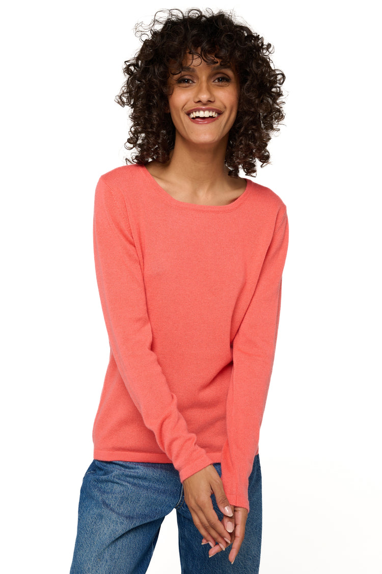Solange in cashmere donna - corallo luminoso - Mahogany