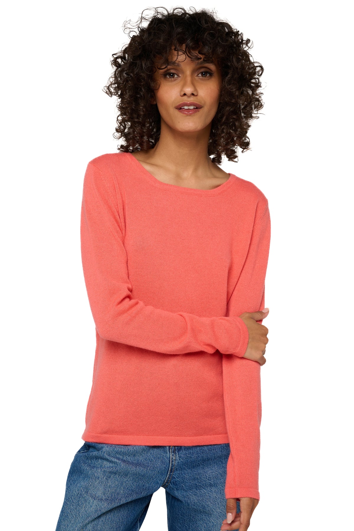 Solange in cashmere donna - Vista 1 - corallo luminoso - Mahogany