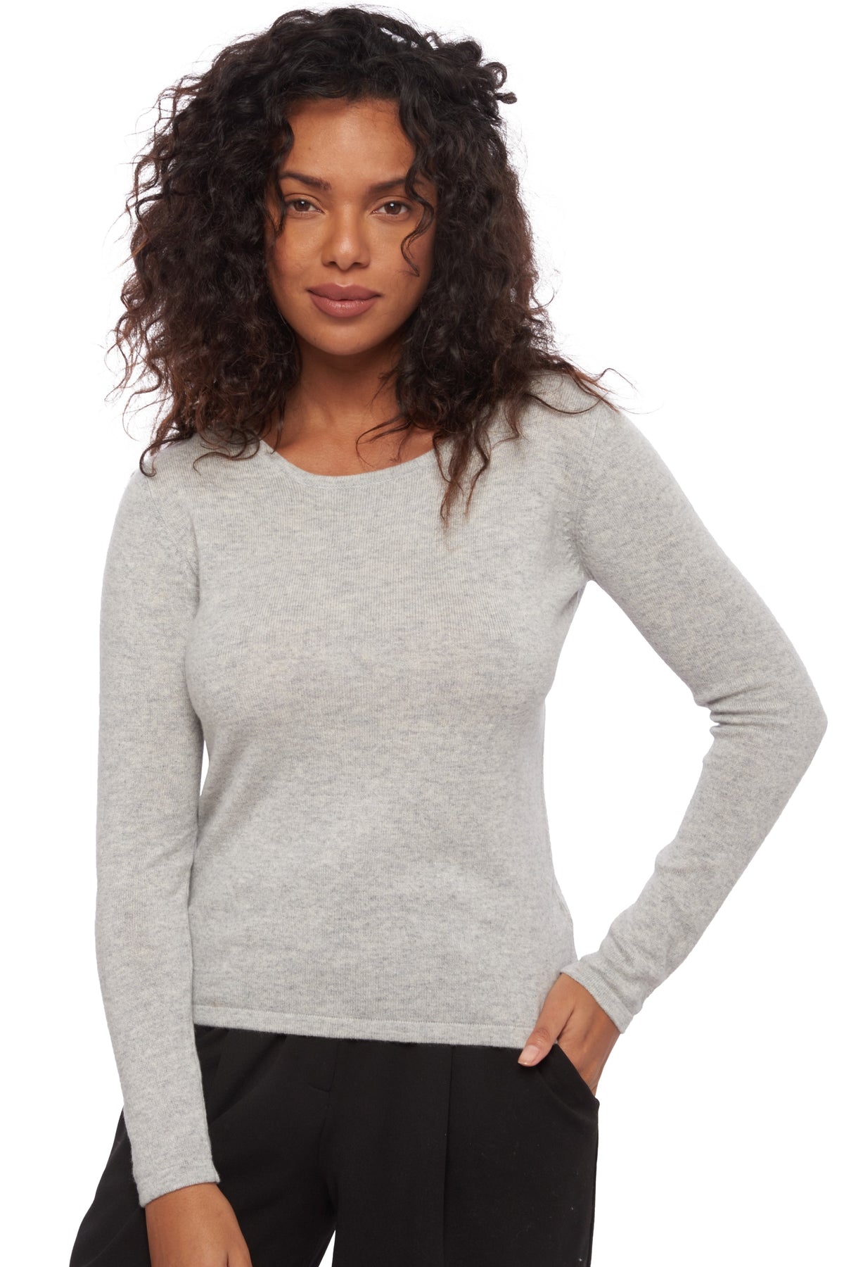 Solange in cashmere donna - flanella chiné - Mahogany