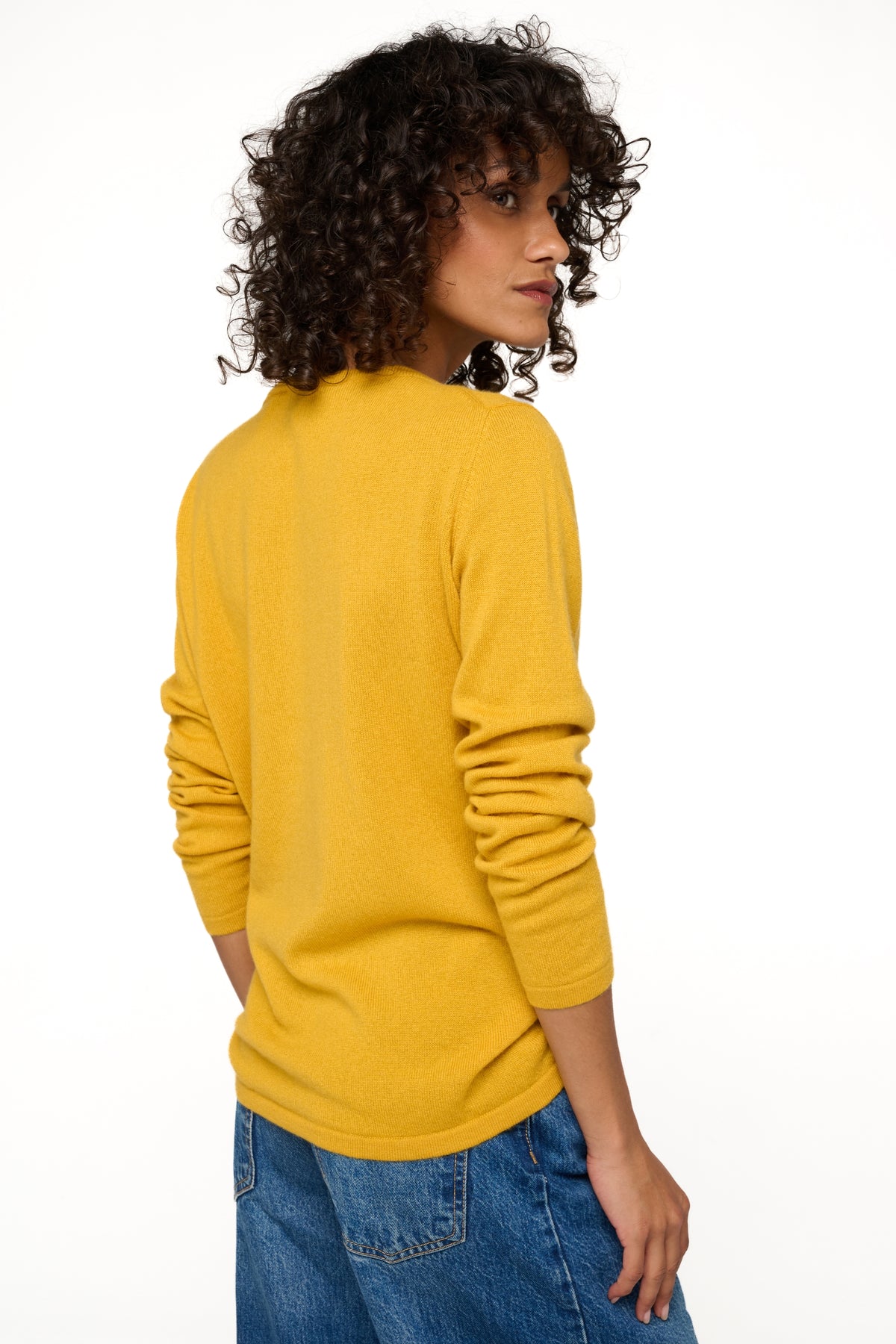 Solange in cashmere donna - Vista 2 - senape - Mahogany