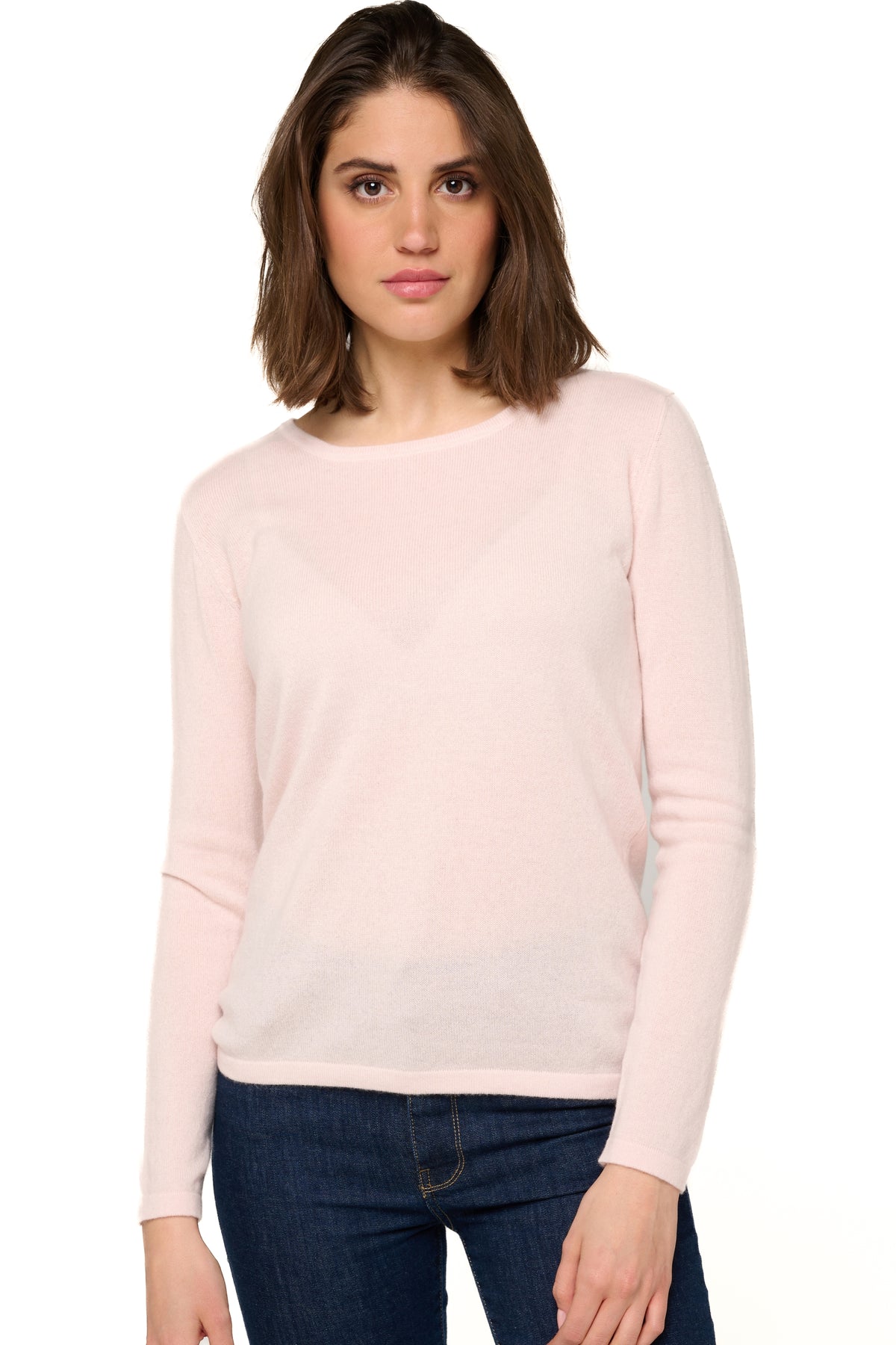 Solange in cashmere donna - rosa pallido - Mahogany
