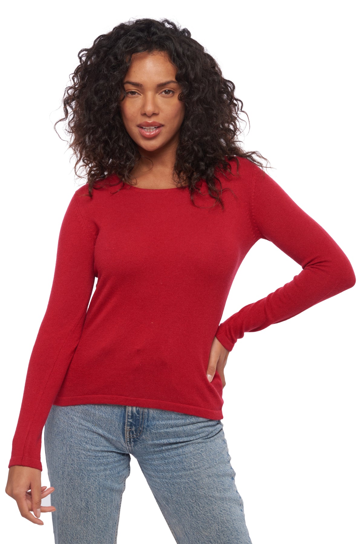Solange in cashmere donna - rosso velluto - Mahogany