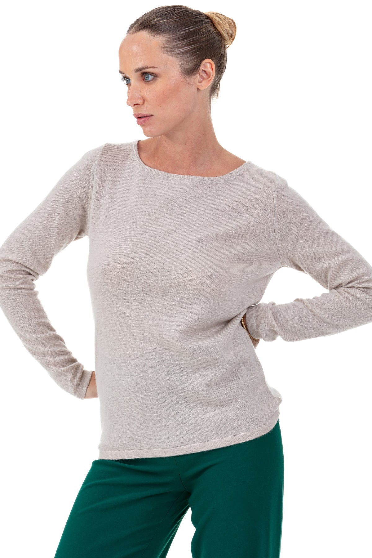 Tennessy in cashmere donna - jute - Mahogany