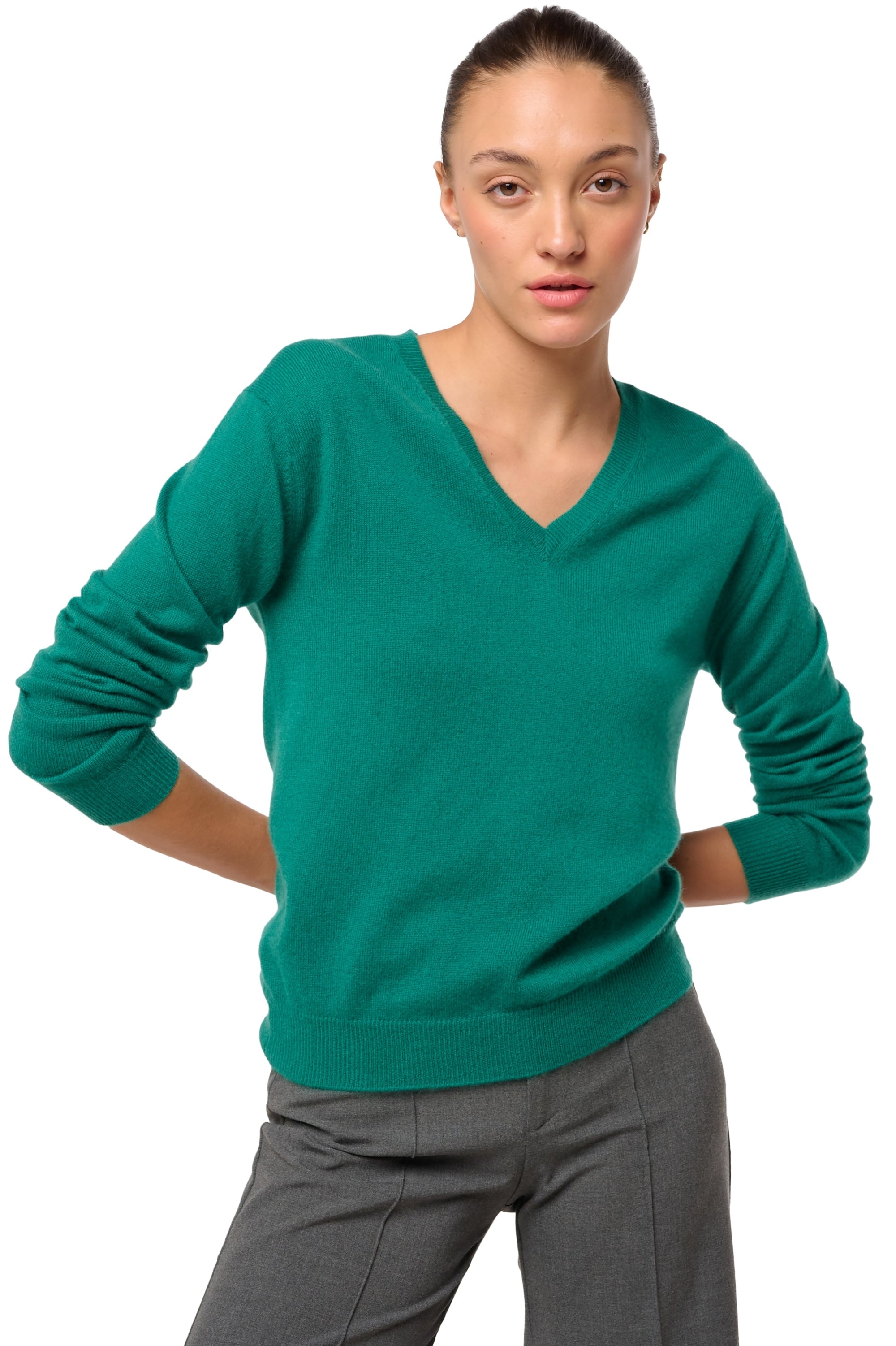 Tessa in cashmere donna - Vista 1 - botanical - Mahogany