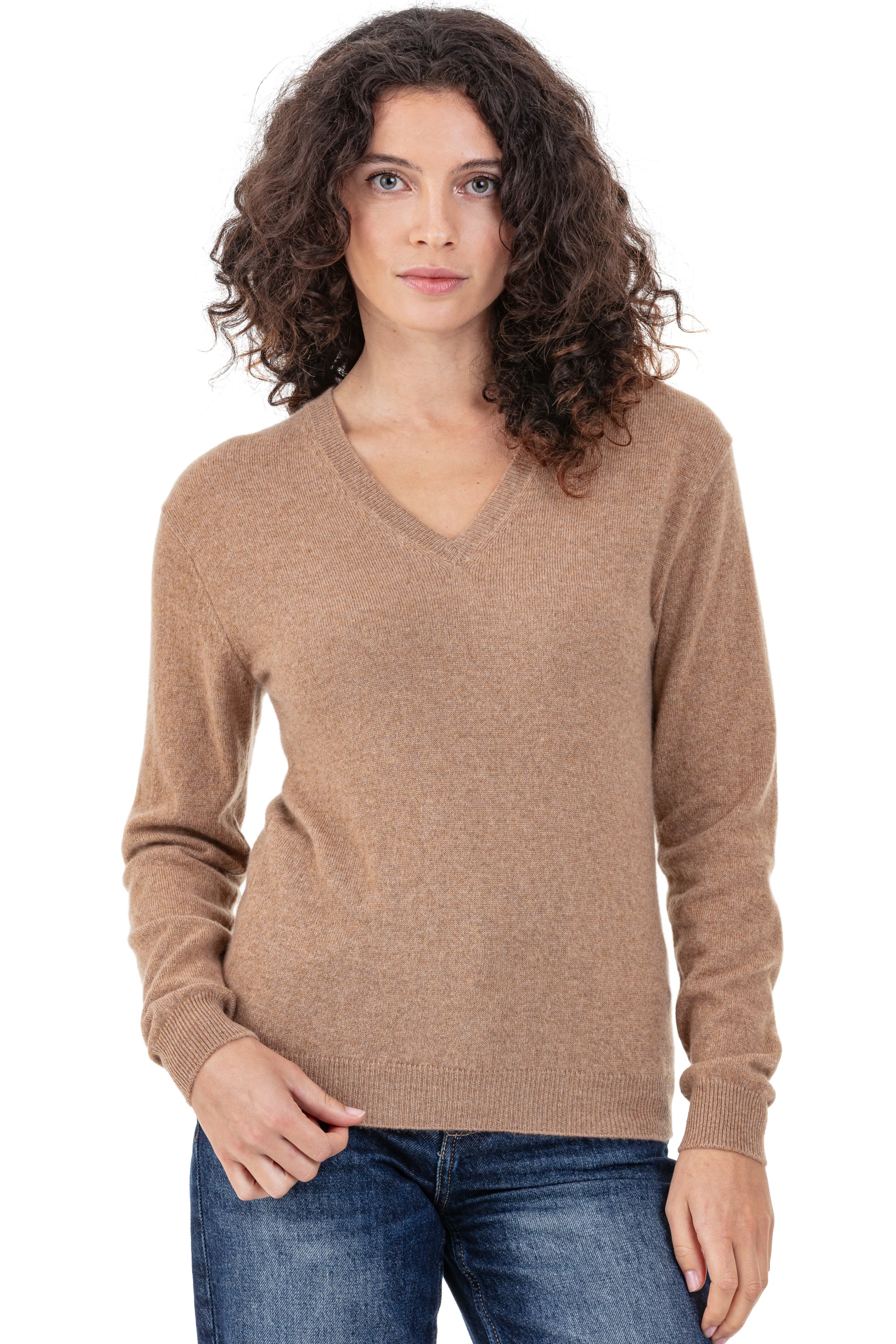 Tessa in cashmere donna - camel - Mahogany