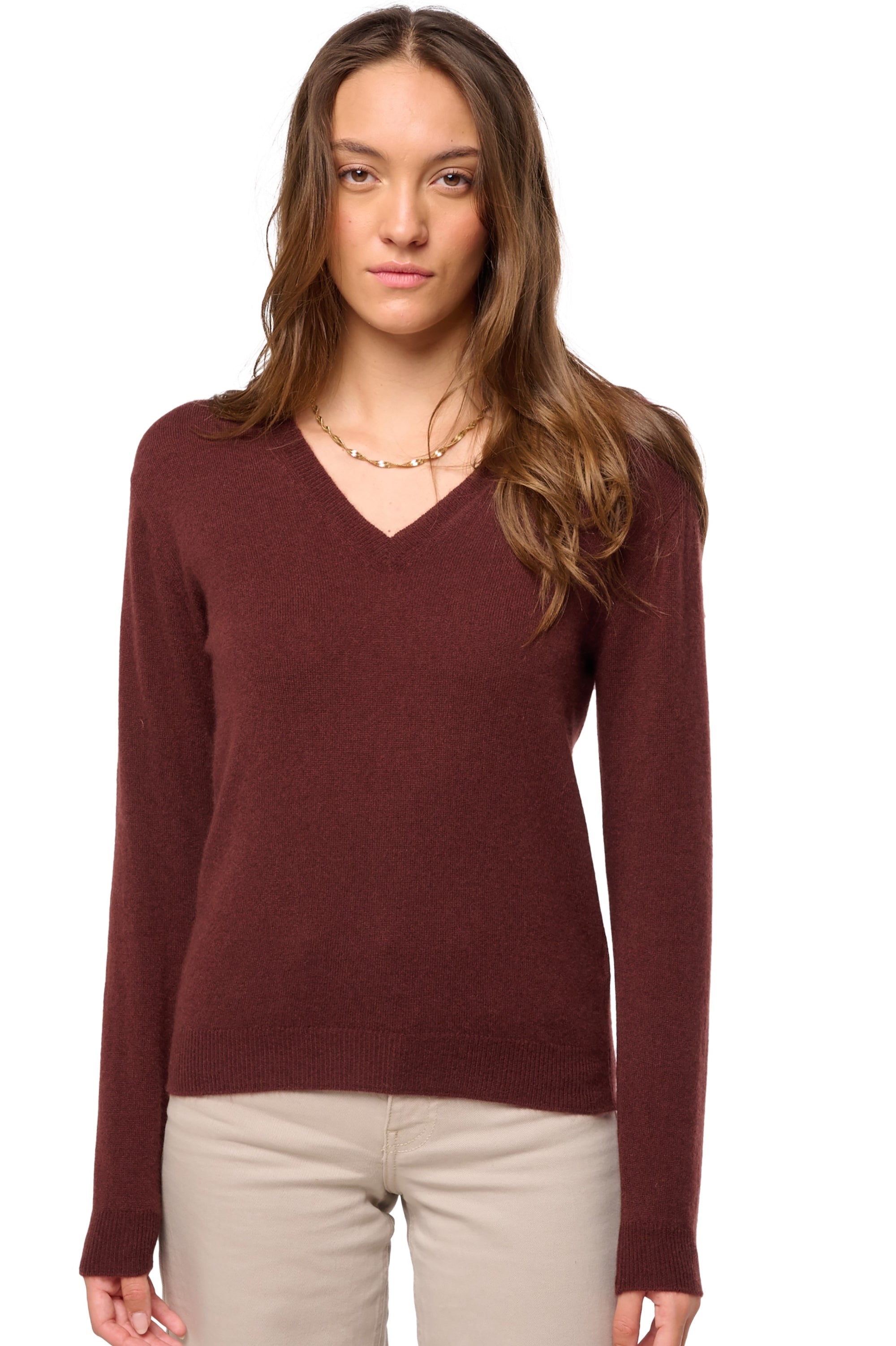 Tessa in cashmere donna - cinnabar - Mahogany