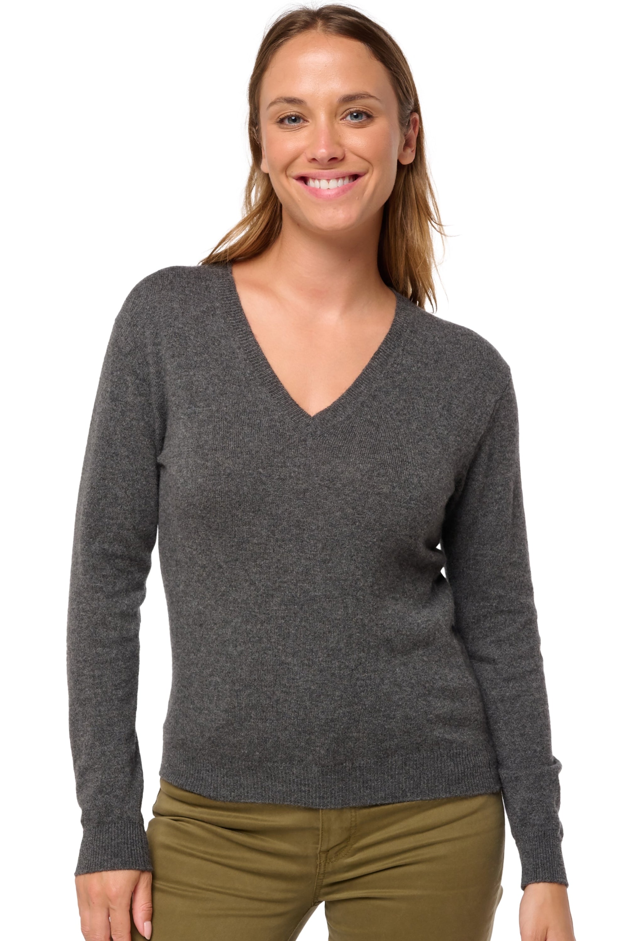 Tessa in cashmere donna - dark grey - Mahogany