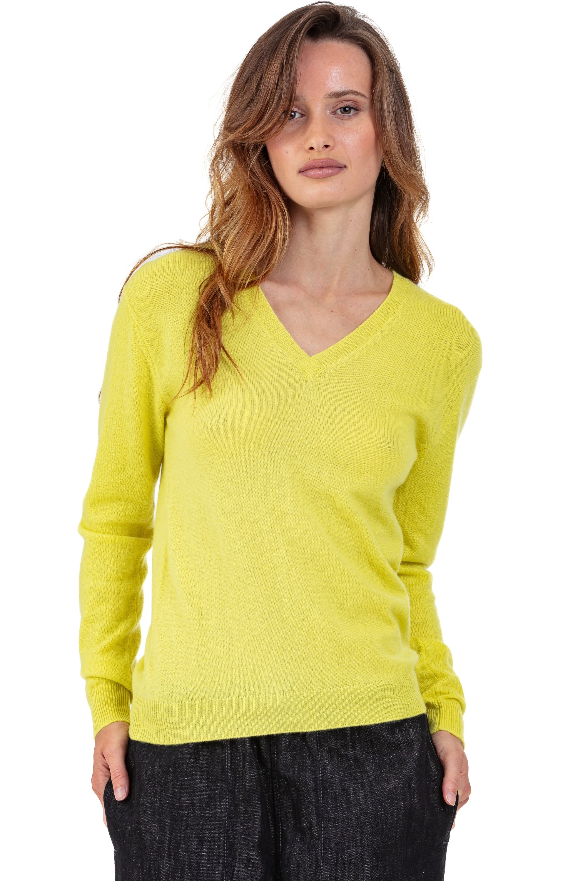 Tessa in cashmere donna - maize - Mahogany