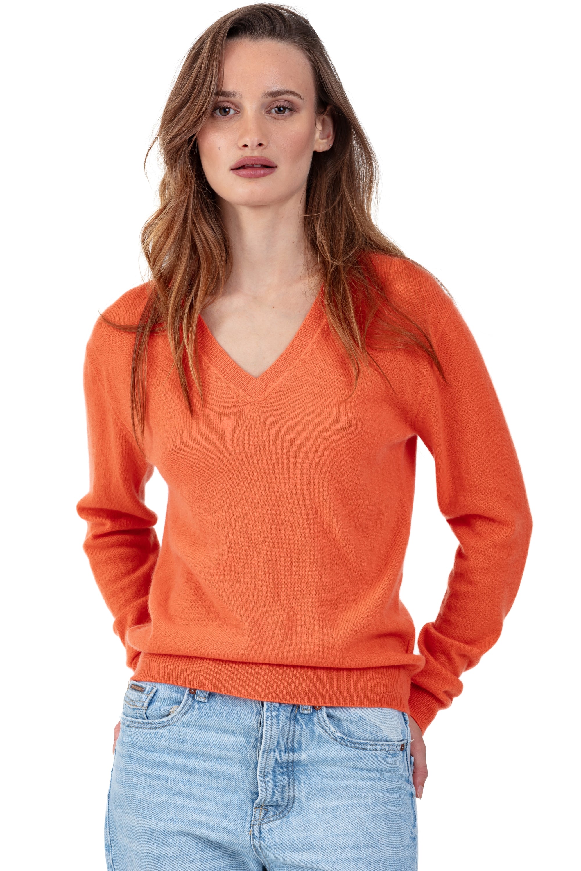 Tessa in cashmere donna - nectarine - Mahogany
