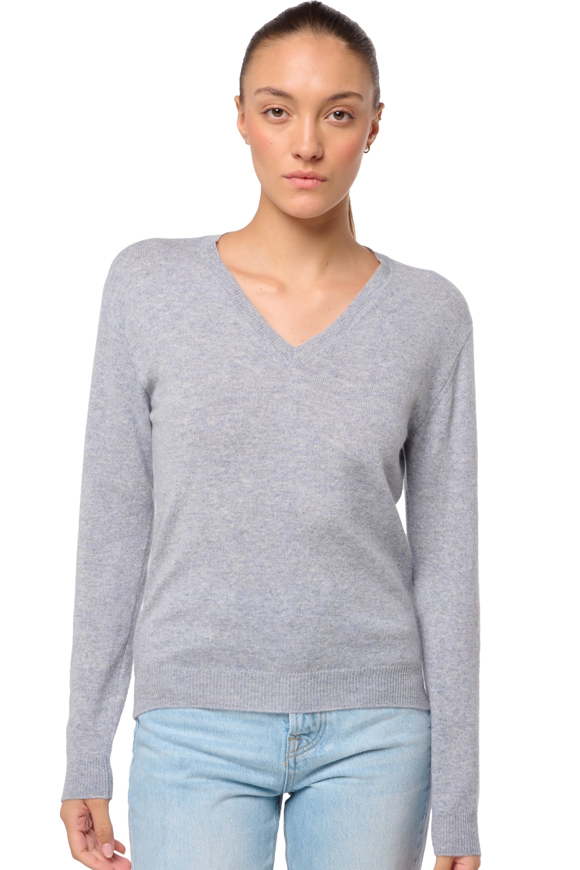 Tessa in cashmere donna - quarry - Mahogany
