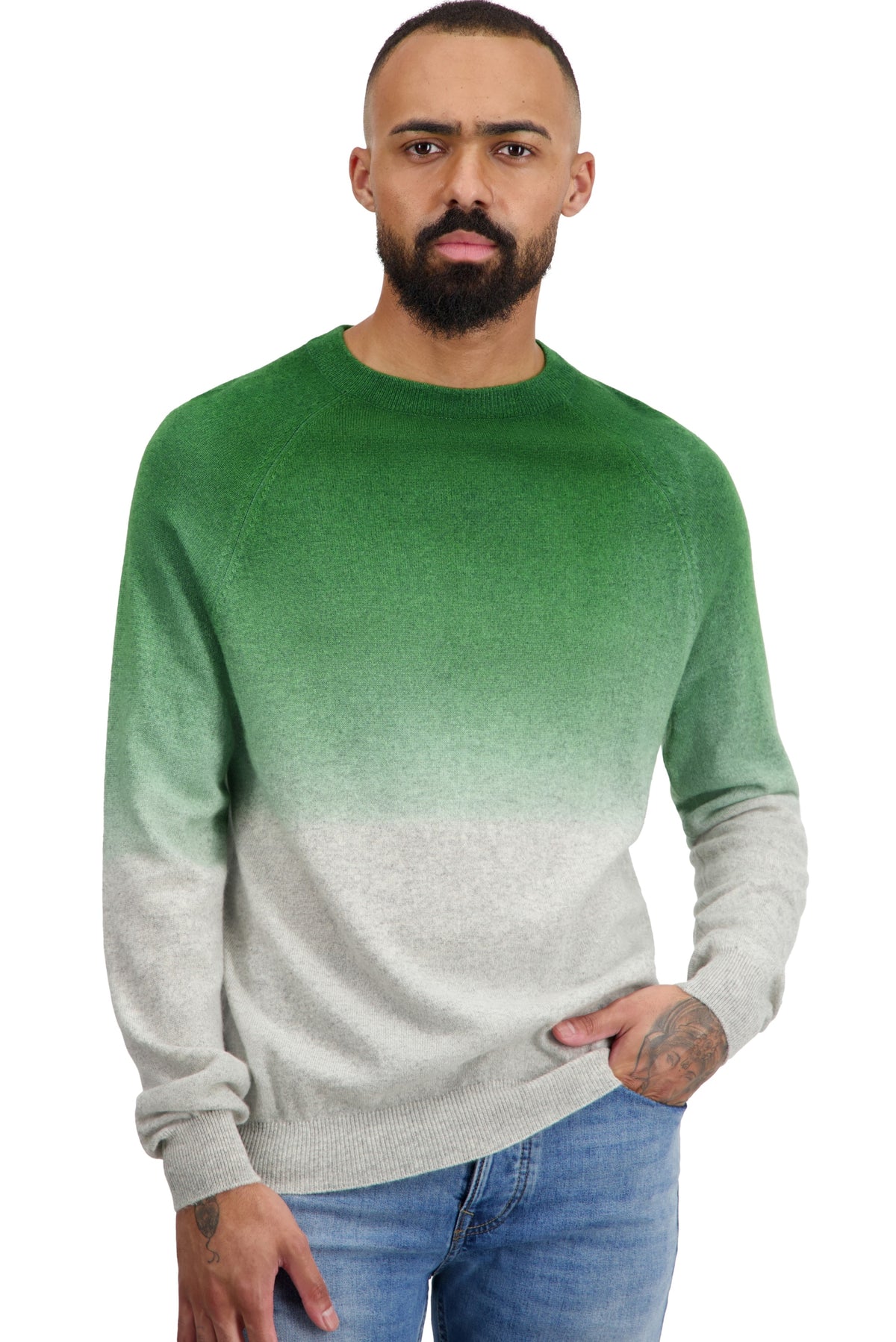 Maglione in cashmere, 100% Cashmere, uomo, collo rotondo, taglio ampio, maniche lunghe, tie and dye, normale / 2 e 4 fili, maglia normale, Mahogany