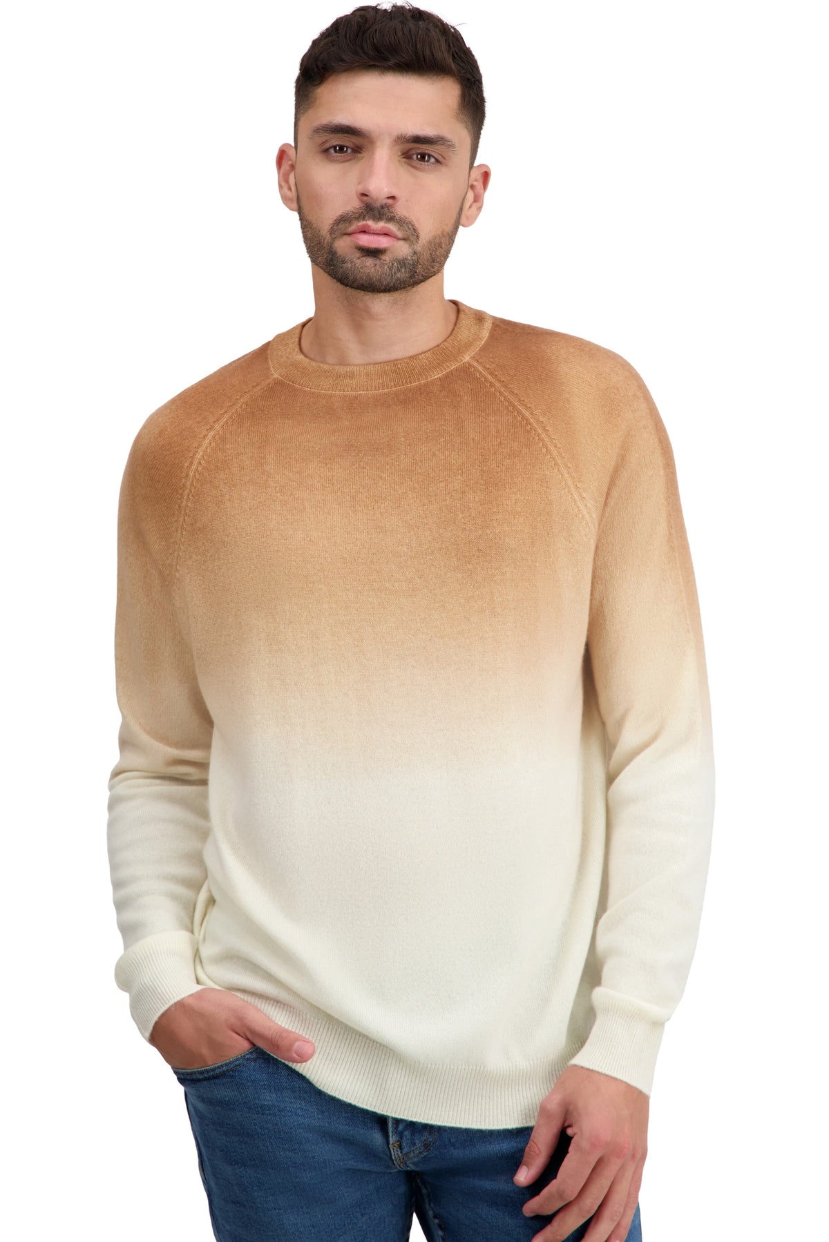 Ticino in cashmere uomo - natural écru / camel - Mahogany