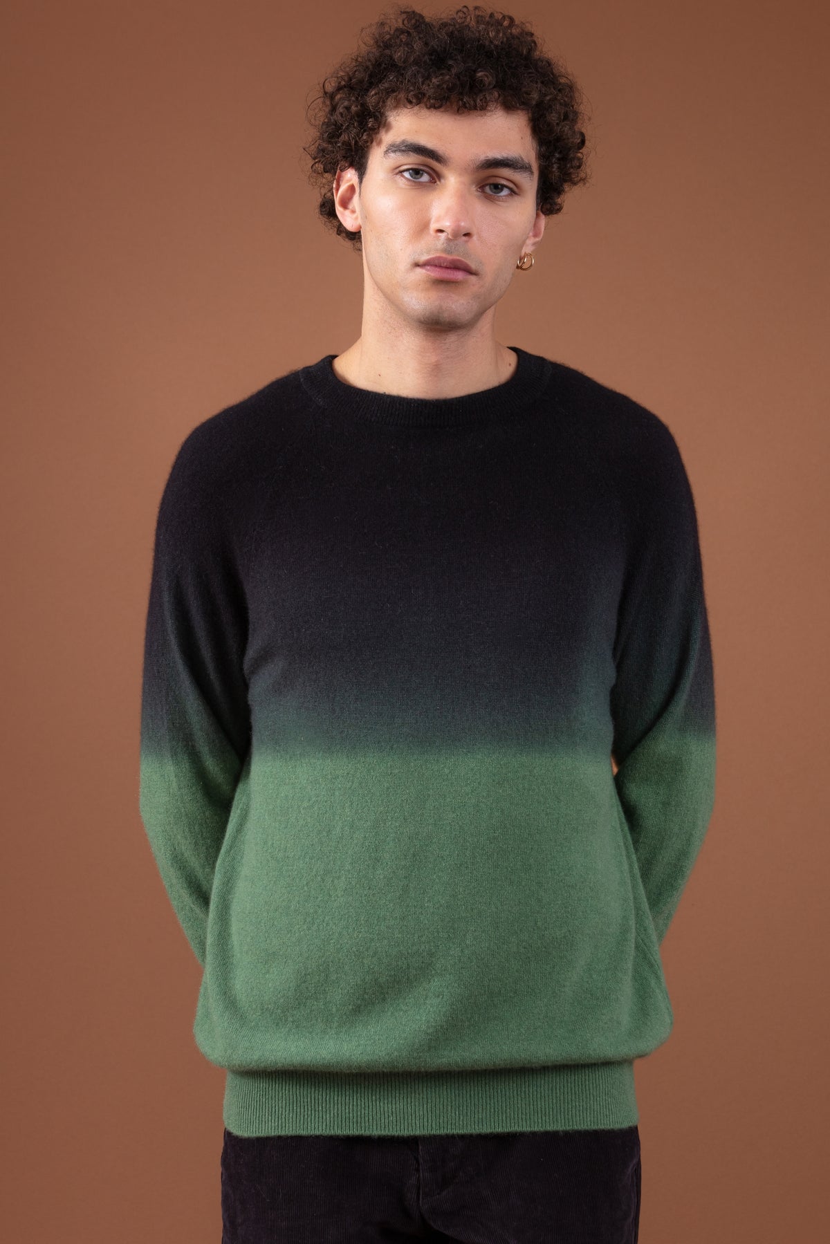Ticino in cashmere uomo - nero / foliage - Mahogany