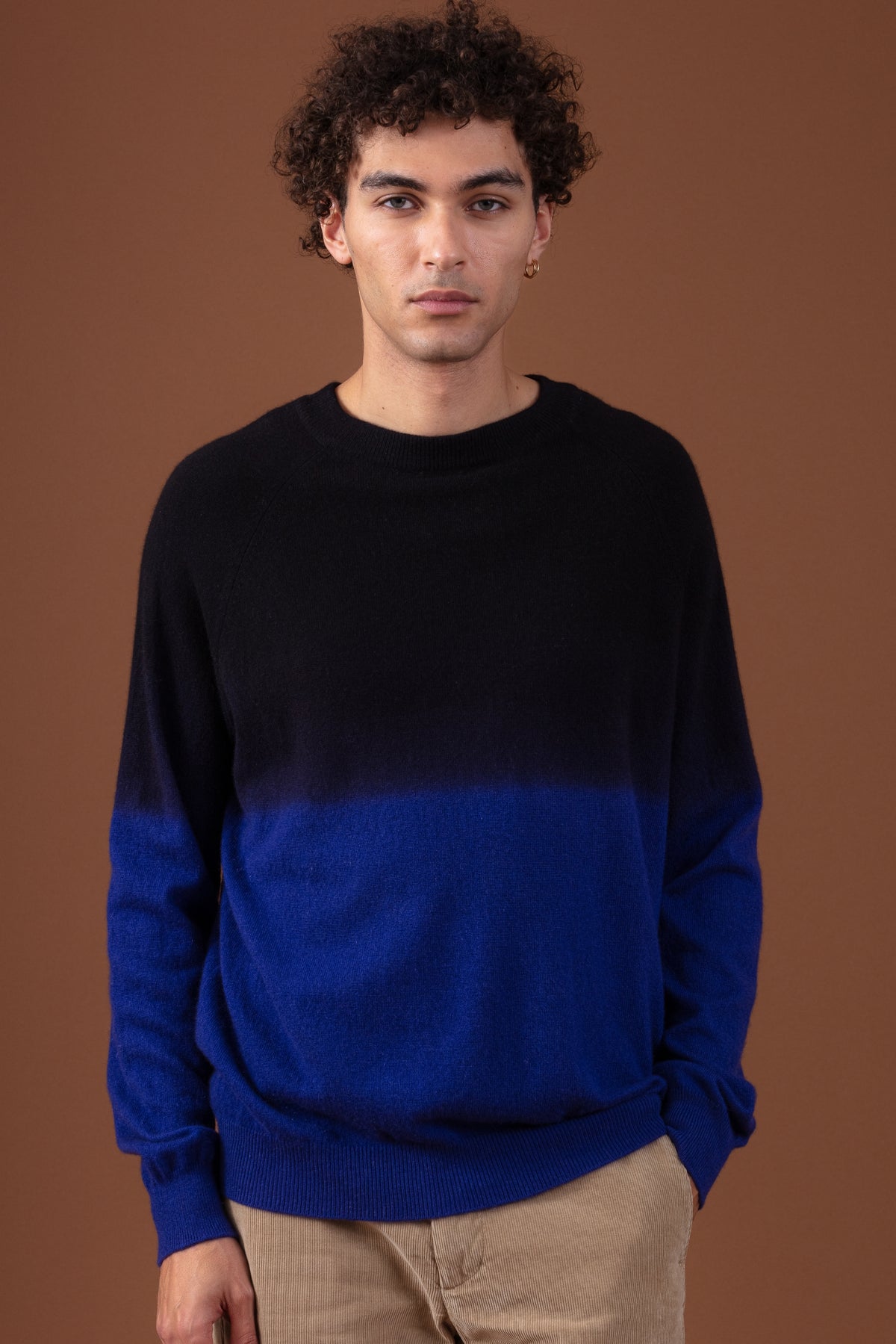 Ticino in cashmere uomo - nero / ultra marine - Mahogany
