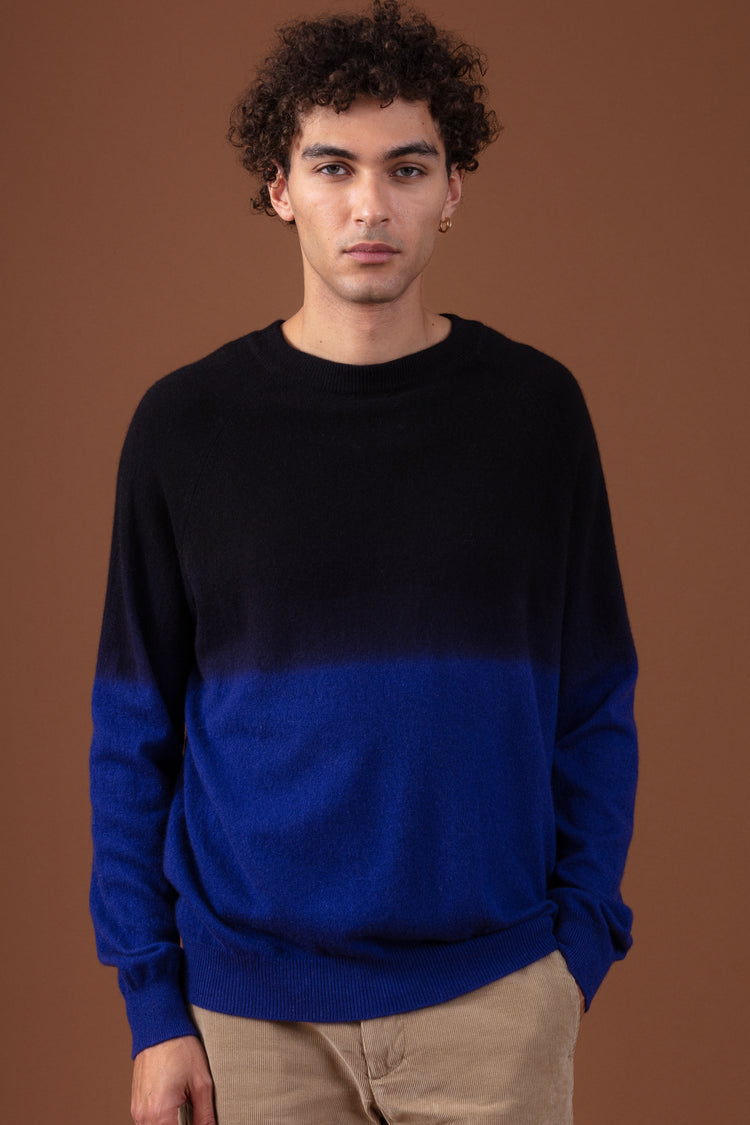 Ticino in cashmere uomo - nero / ultra marine - Mahogany