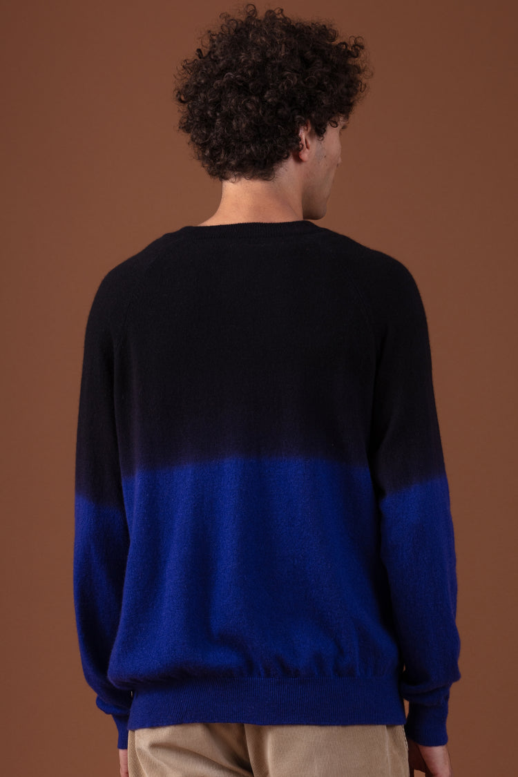 Ticino in cashmere uomo - Vista 1 - noir / ultra marine - Mahogany