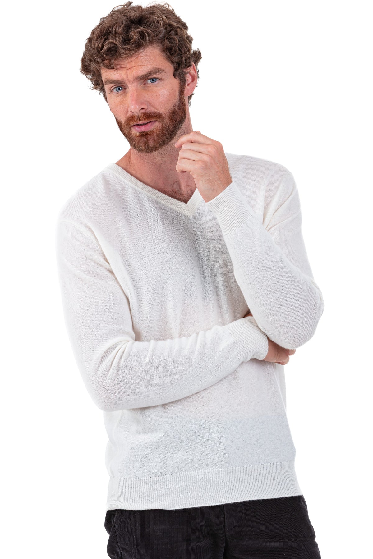 Tor in cashmere uomo - natural écru - Mahogany