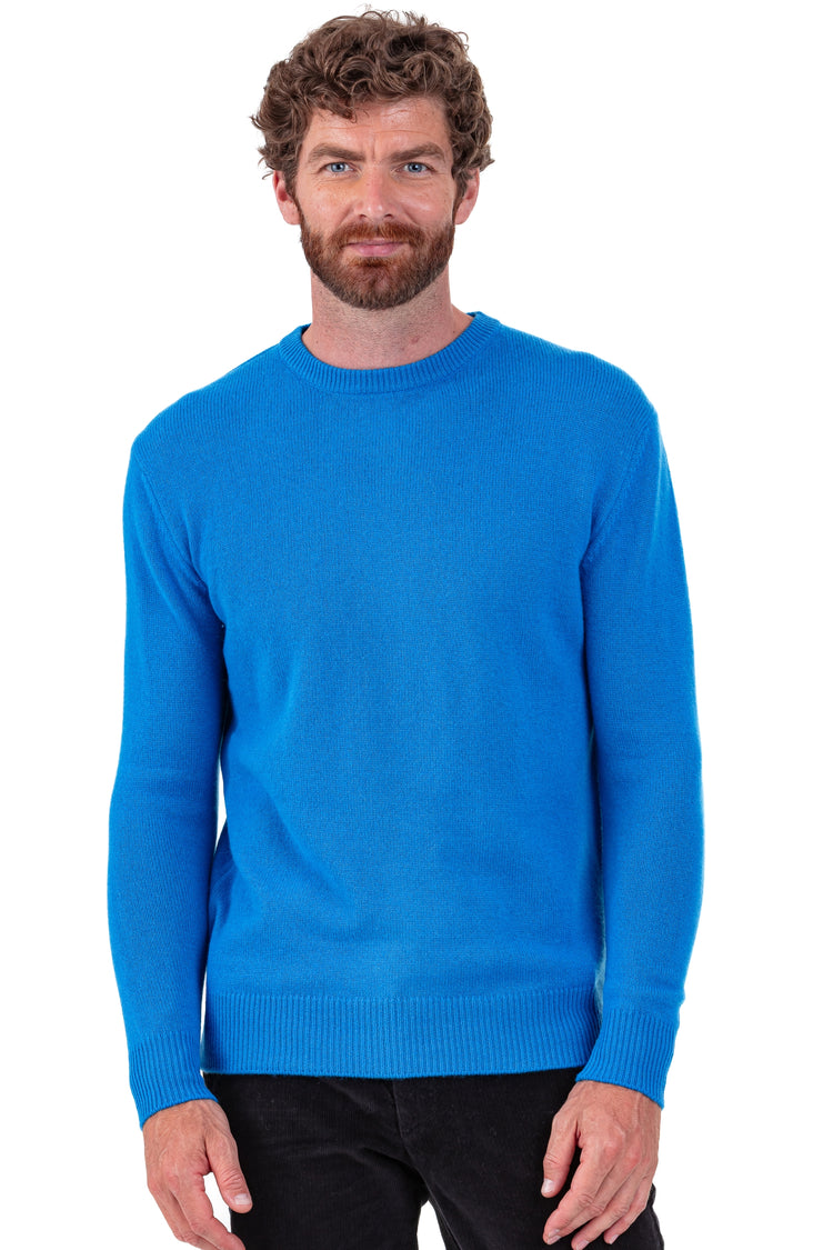 Maglione in cashmere, 100% Cashmere, uomo, collo rotondo, vestibilità dritta, maniche lunghe, normale / 2 e 4 fili, maglia normale, Mahogany