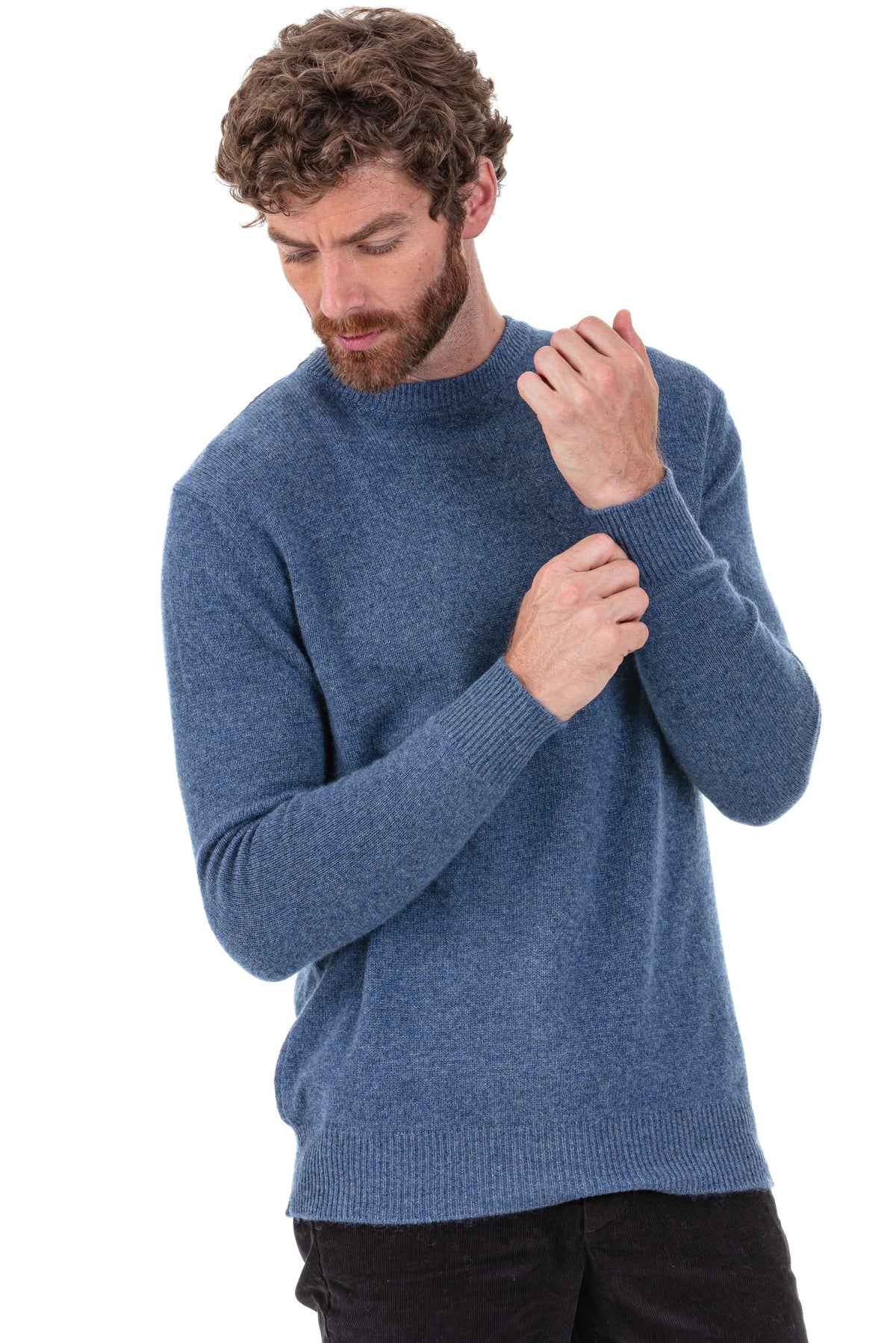 Touraine in cashmere uomo - nordic blue - Mahogany