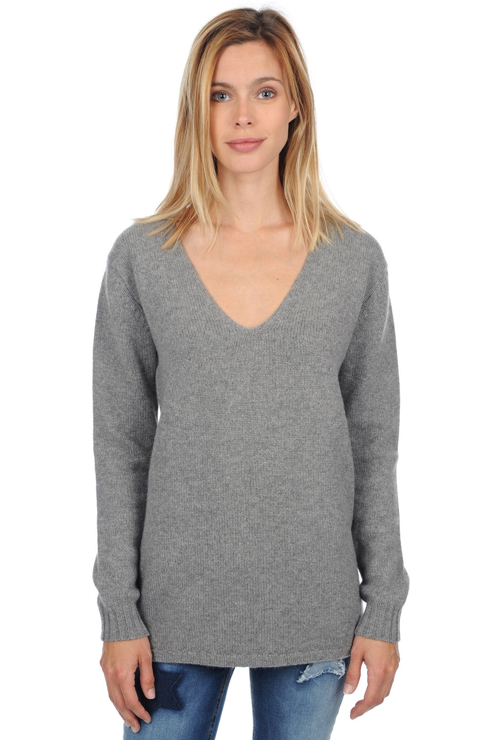 Vanessa in cashmere donna - grigio chiné - Mahogany