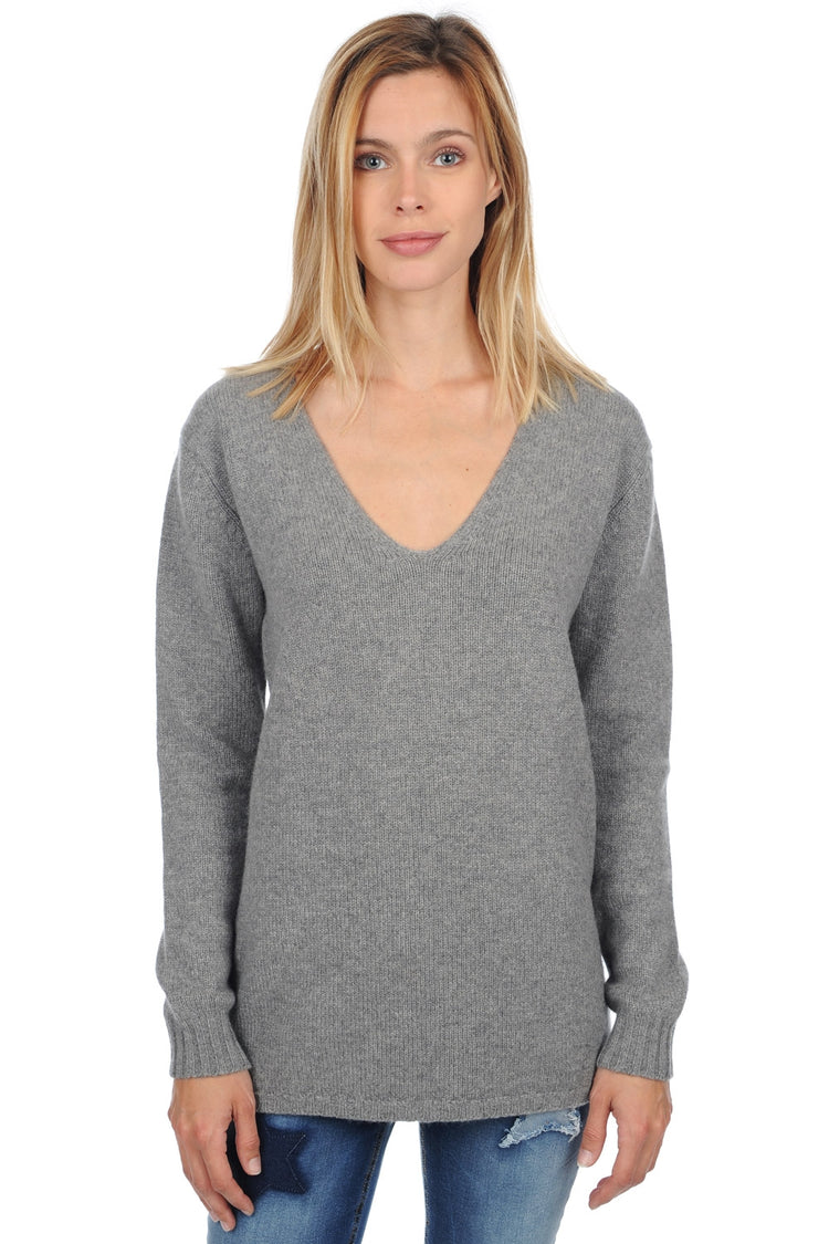 Vanessa in cashmere donna - grigio chiné - Mahogany