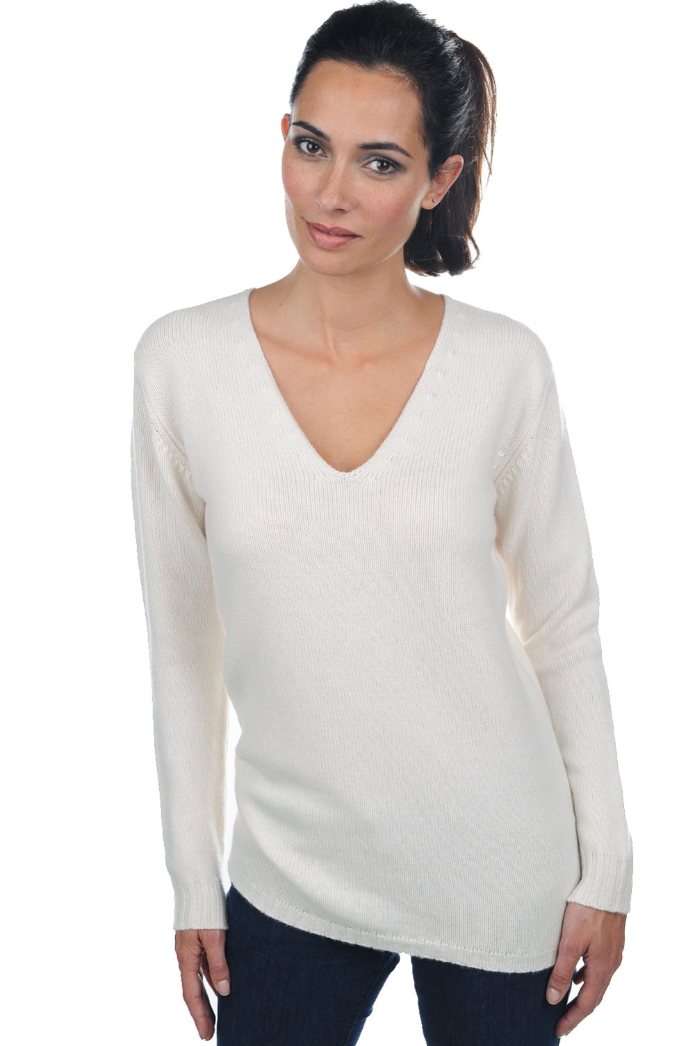 Vanessa in cashmere donna - ecru naturale - Mahogany