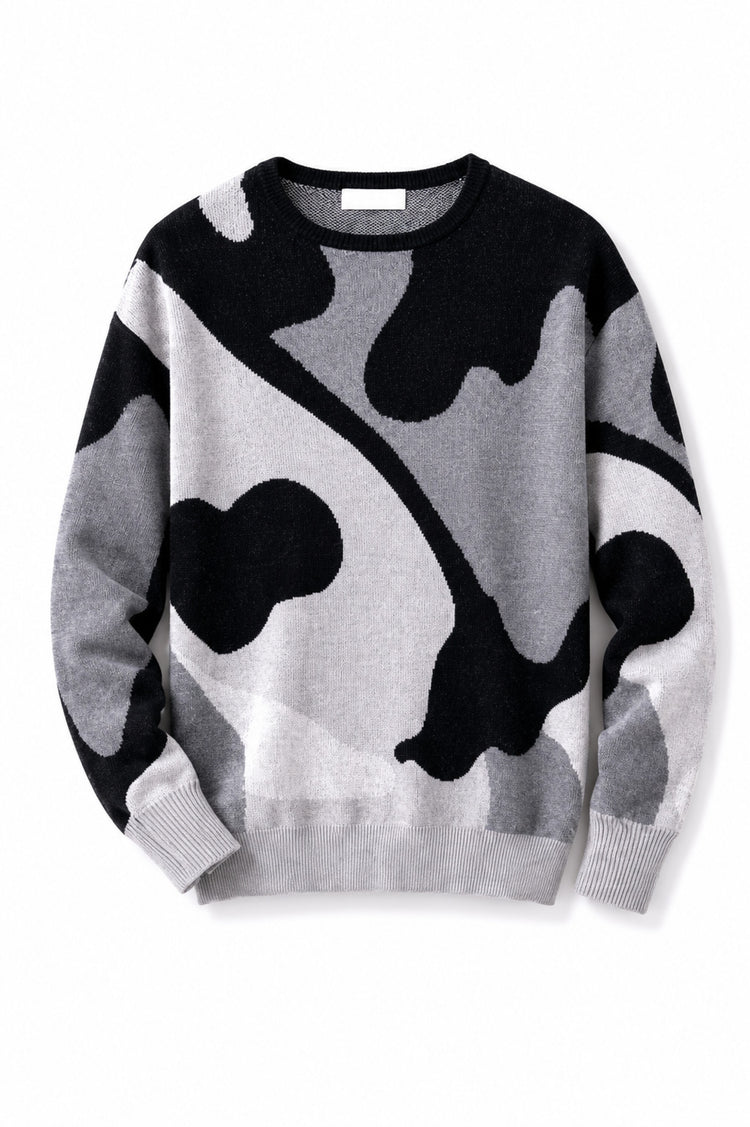 Wilfried in cashmere e cotone uomo - nero / grigio melange / foggy - Mahogany