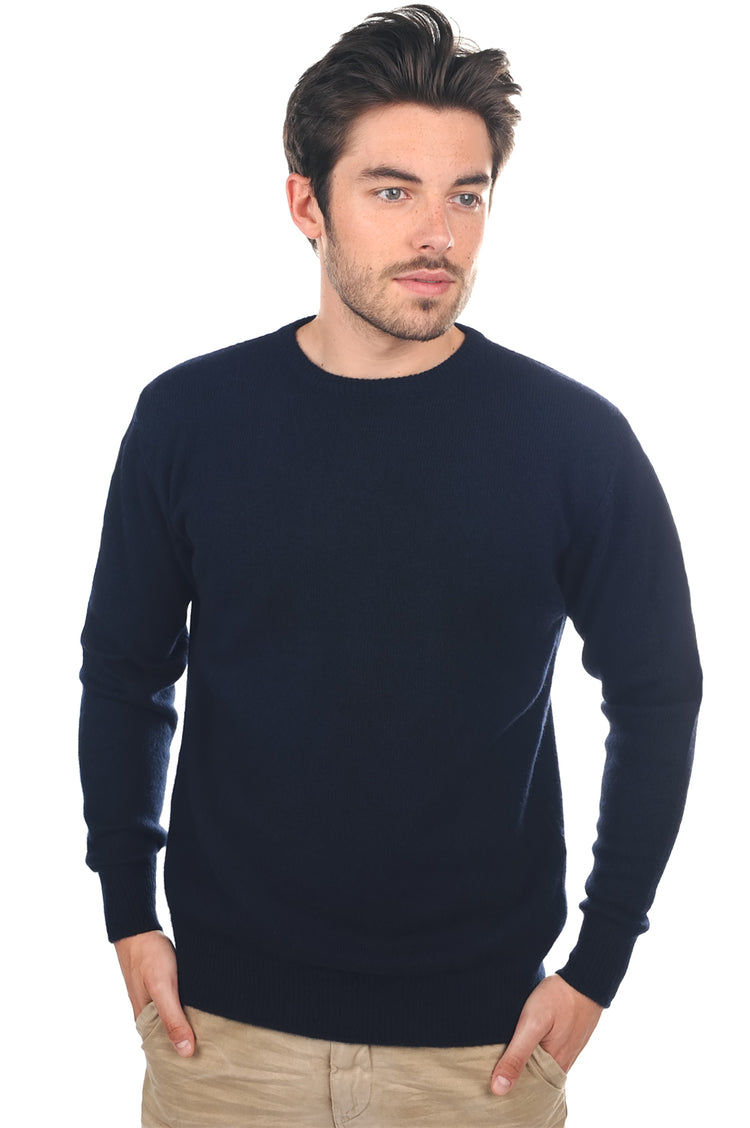 Maglione in yak, 100% yak, uomo, girocollo, taglio dritto, maniche lunghe, normale / 2 e 4 fili, maglia normale, Mahogany