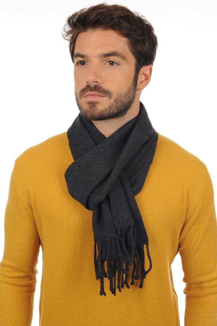 Zak170 in cashmere misto - antracite melange - Mahogany