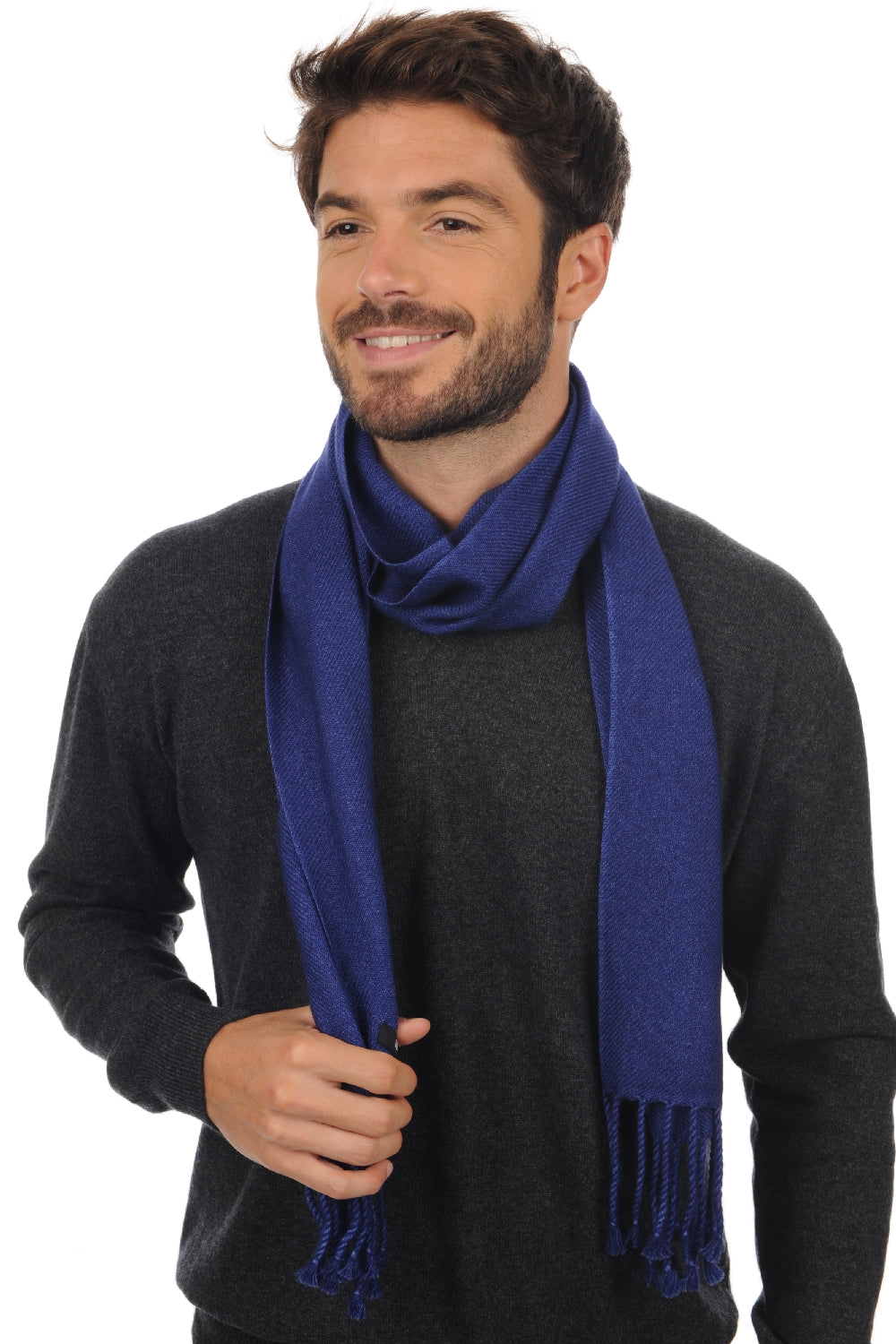 Zak170 in cashmere misto - blu scuro - Mahogany
