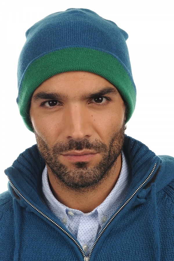 Cashmere accessori berretti bloup blu anatra verde inglese 24 x 23 cm