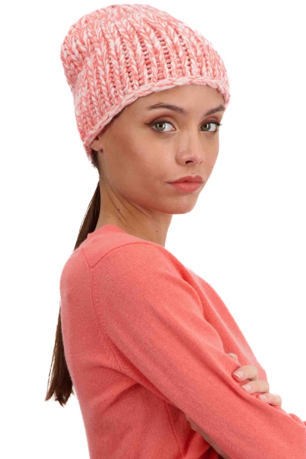 Cashmere accessori berretti tchoopy natural ecru rosa pallido peach 26 x 23 cm