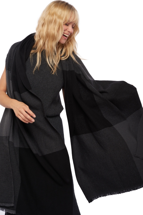 Cashmere accessori cocooning verona nero grigio antracite 225 x 75 cm