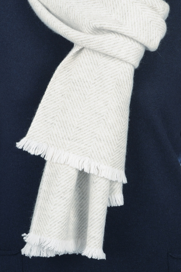 Cashmere accessori orage bianco naturale flanella chine 200 x 35 cm
