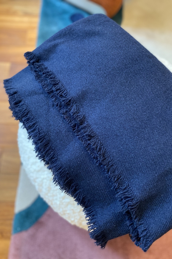 Cashmere accessori plaid toodoo plain s 140 x 200 blu navy 140 x 200 cm