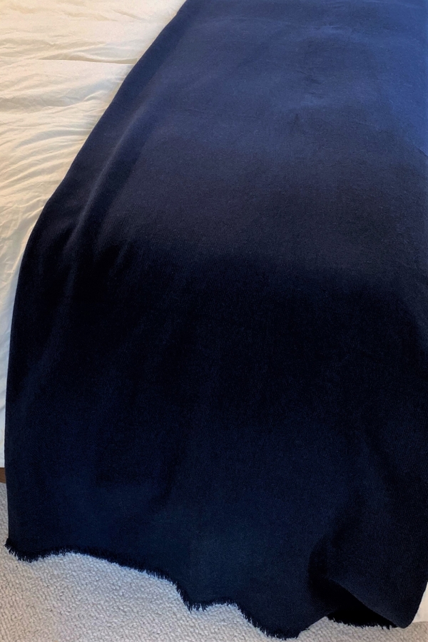 Cashmere accessori plaid toodoo plain s 140 x 200 blu navy 140 x 200 cm