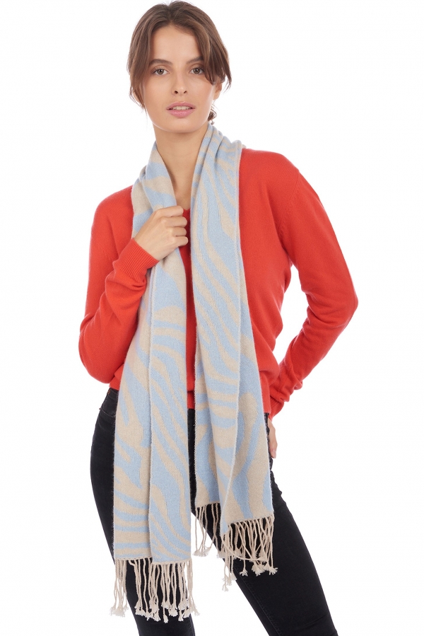 Cashmere accessori sciarpe  foulard azuria beige atemporale   bayou 180 x 30 cm